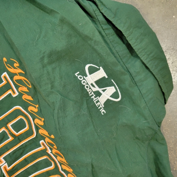 Vintage 90s Miami Hurricanes Football Logo Athletic Large Windbreaker Jacket - Picture 7 of 9
